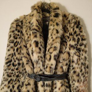 Pre owner Saint Laurent leopard print  fur coat in natural